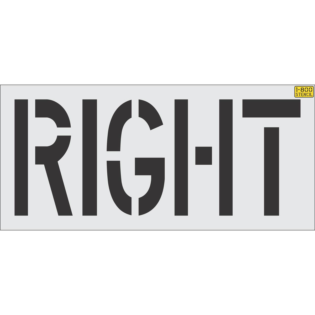 24 inch RIGHT stencil for directional parking lot and roadway pavement striping applications