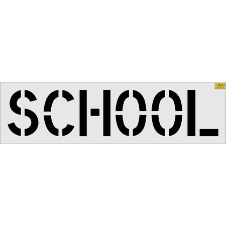 18 inch SCHOOL stencil for school zone and roadway pavement marking applications