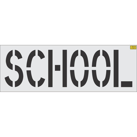 24 inch SCHOOL stencil for school zone and roadway pavement marking applications