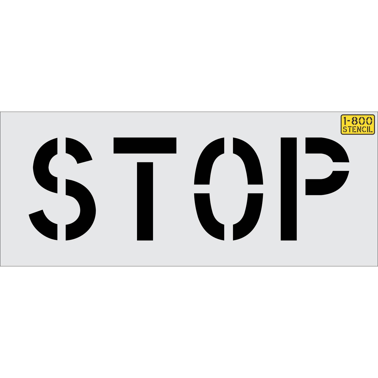 12 inch STOP stencil for warehouse and parking lot pavement marking applications