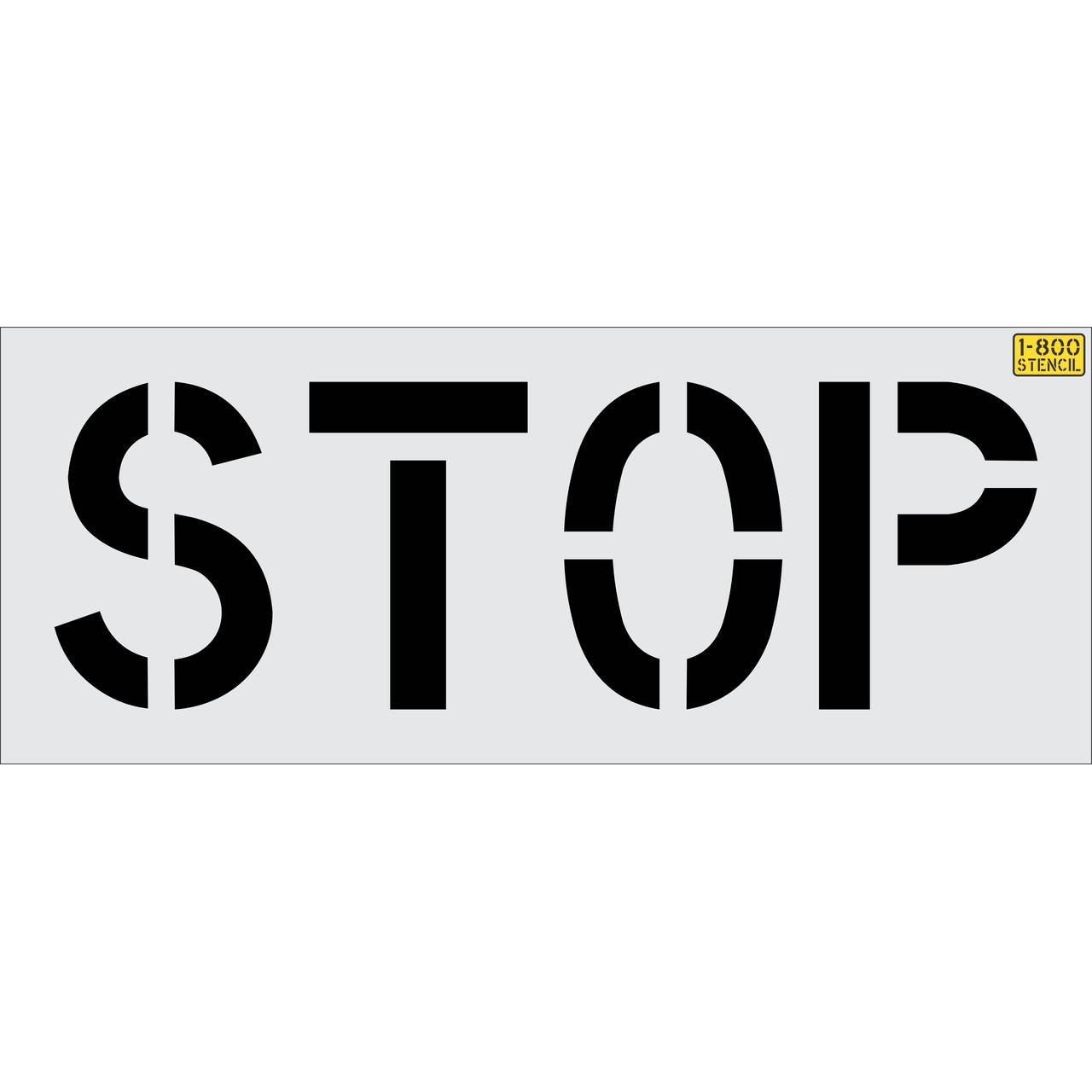 18" STOP Stencil - High-quality stencil for pavement marking, durable and reusable