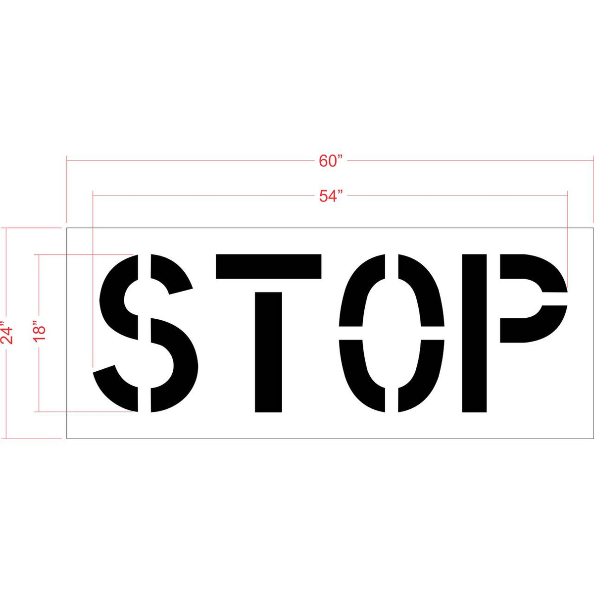 18" STOP Stencil - High-quality stencil for pavement marking, durable and reusable