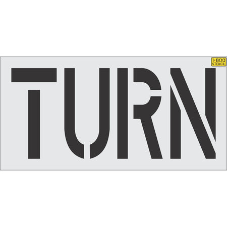 24 inch TURN stencil for directional roadway and parking lot pavement striping applications
