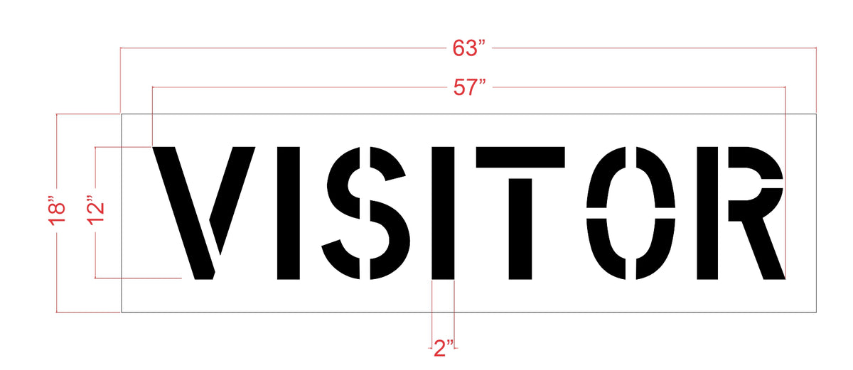 12 inch VISITOR stencil
