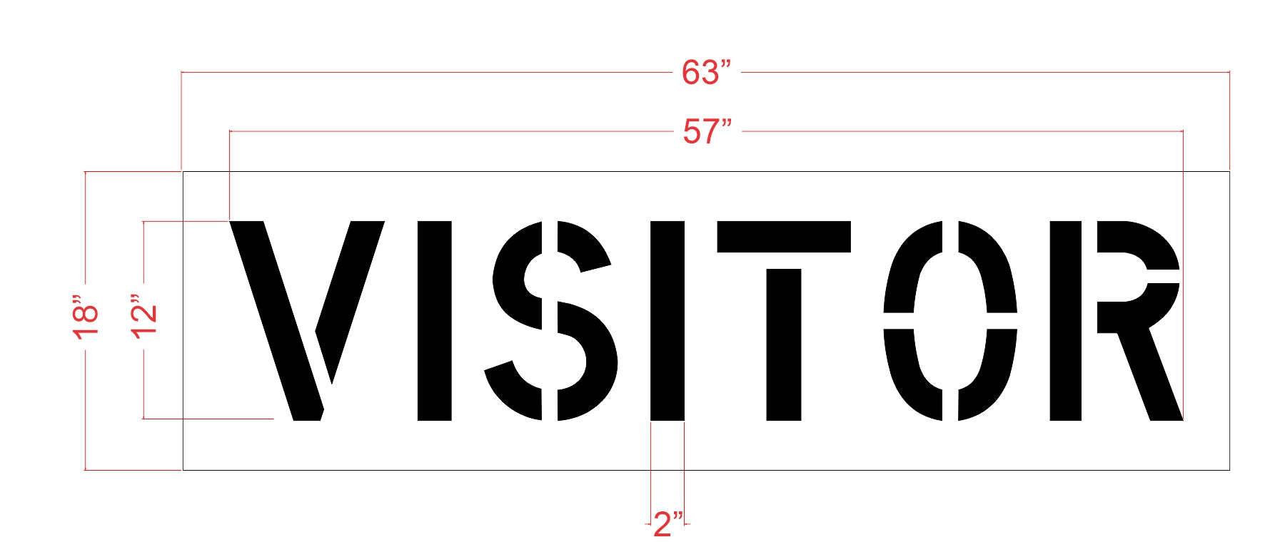 12 inch VISITOR stencil