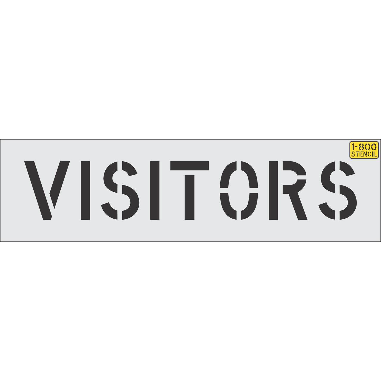 8 inch VISITORS pavement marking stencil for designated visitor parking space striping applications
