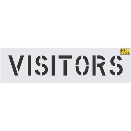 8 inch VISITORS pavement marking stencil for designated visitor parking space striping applications