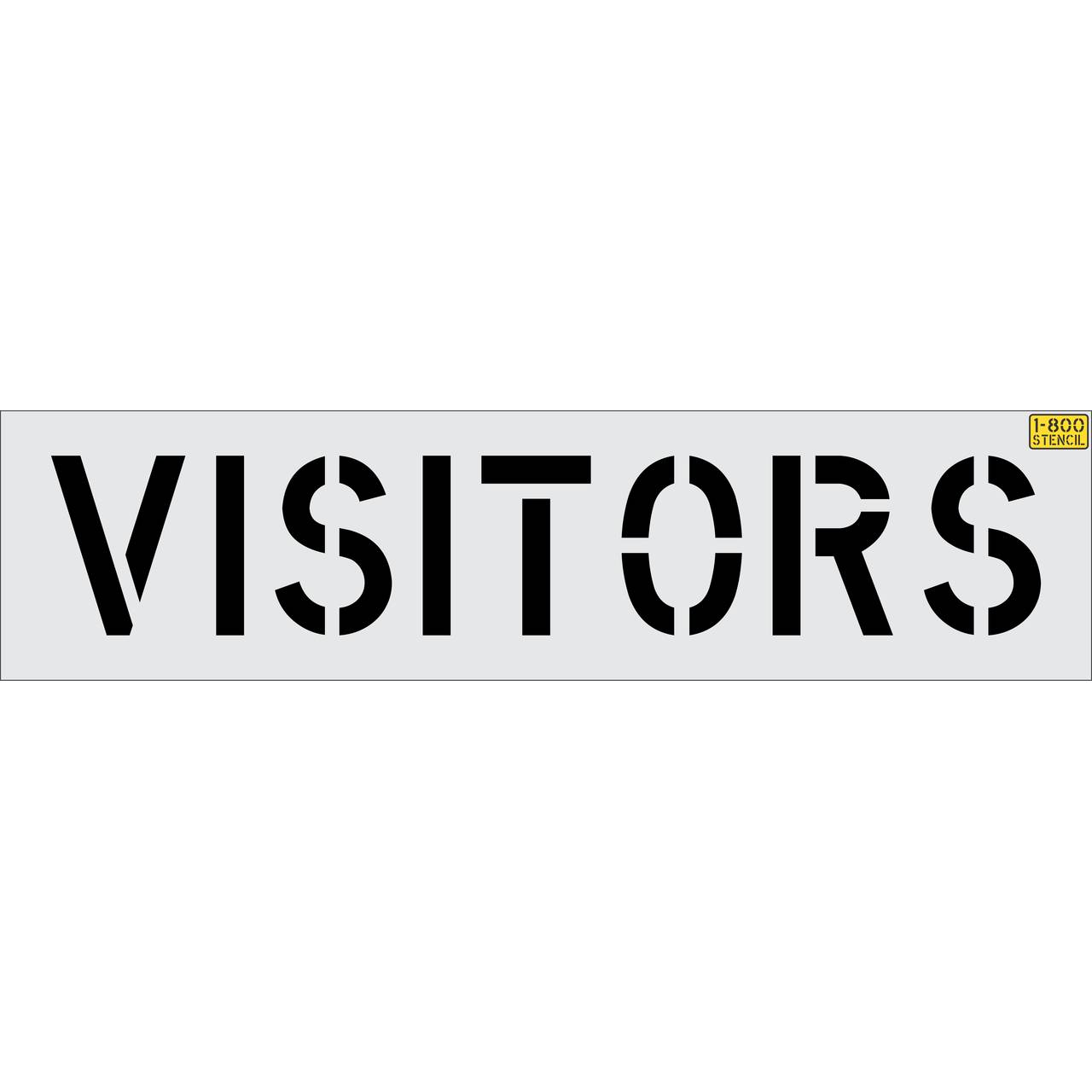 12 inch VISITORS stencil for parking lot and commercial pavement marking applications