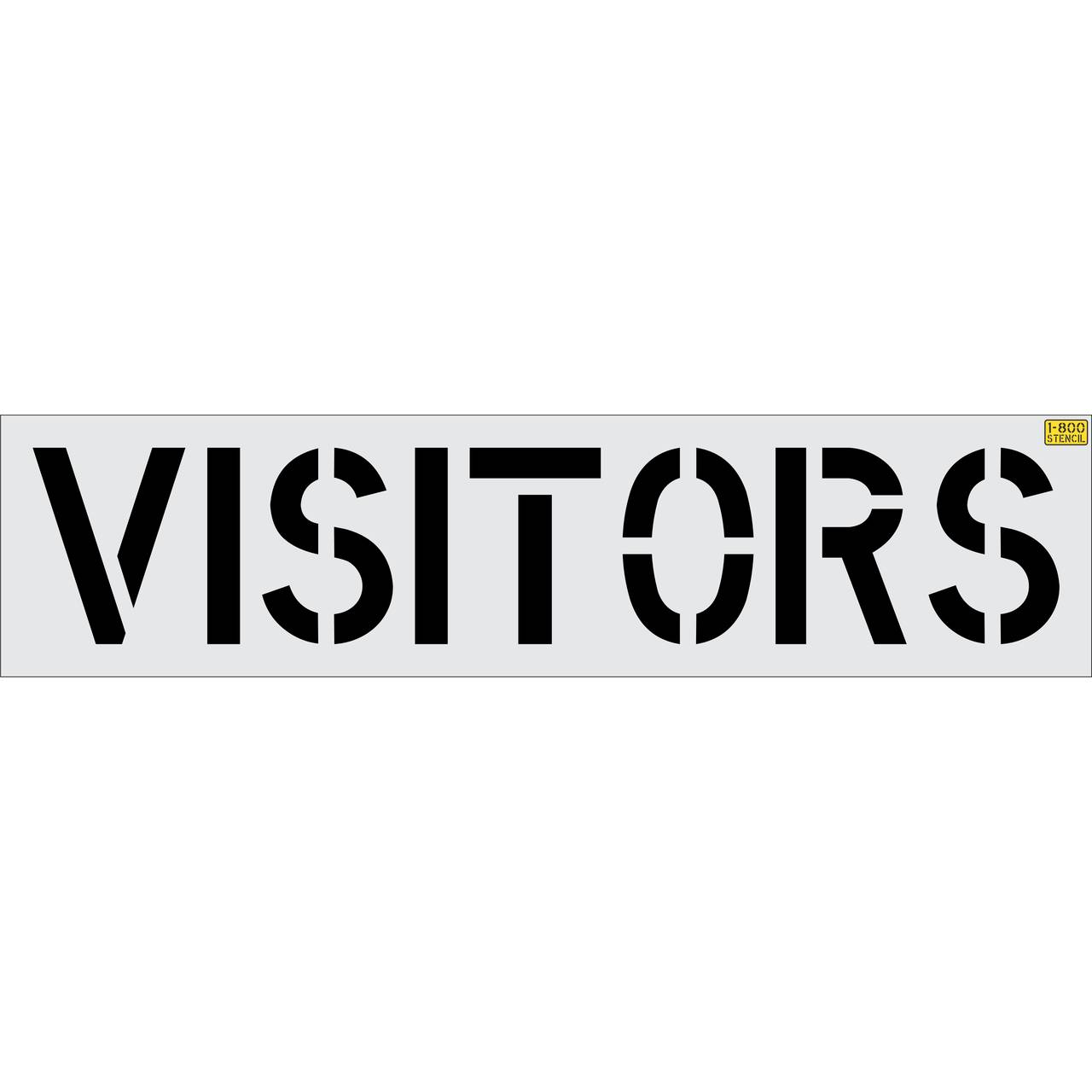 18 inch VISITORS stencil for parking lot and commercial pavement marking applications