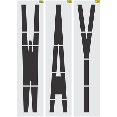 96 inch WAY stencil for large-format roadway and parking lot directional pavement striping applications