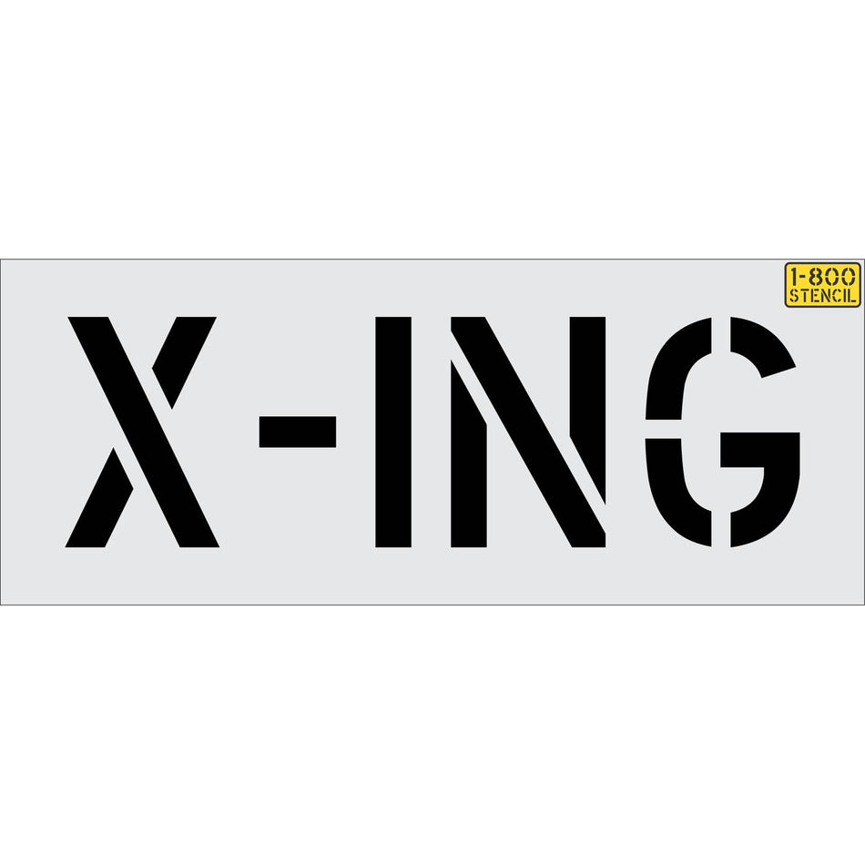 12 inch X-ING stencil for pedestrian crossing and roadway pavement marking applications