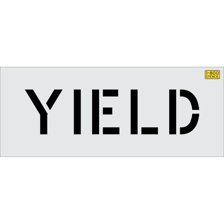 6 inch YIELD stencil for roadway intersection and commercial pavement traffic control striping applications