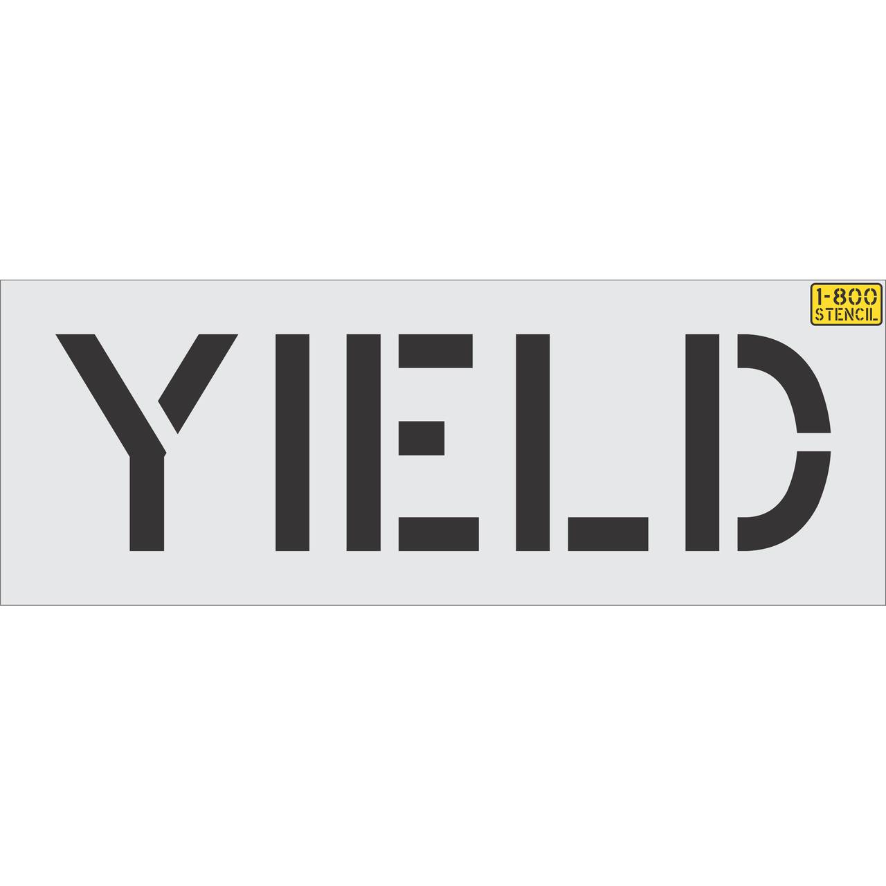 12 inch YIELD stencil for roadway intersection and commercial pavement traffic control striping applications