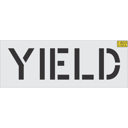 12 inch YIELD stencil for roadway intersection and commercial pavement traffic control striping applications