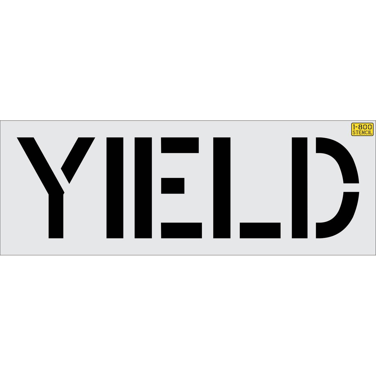 18 inch YIELD stencil for roadway intersection and commercial pavement traffic control striping applications