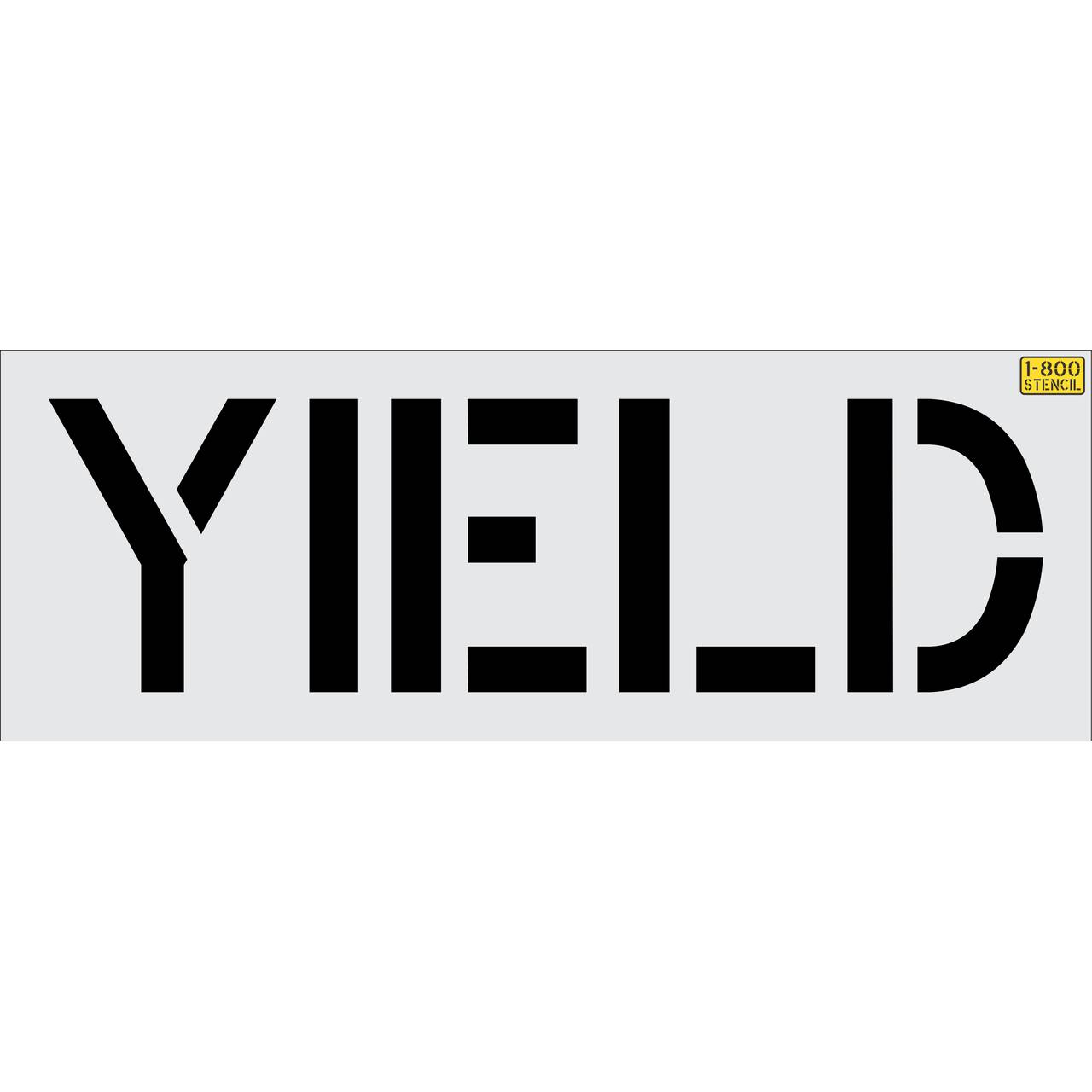 18 inch YIELD stencil for roadway intersection and commercial pavement traffic control striping applications