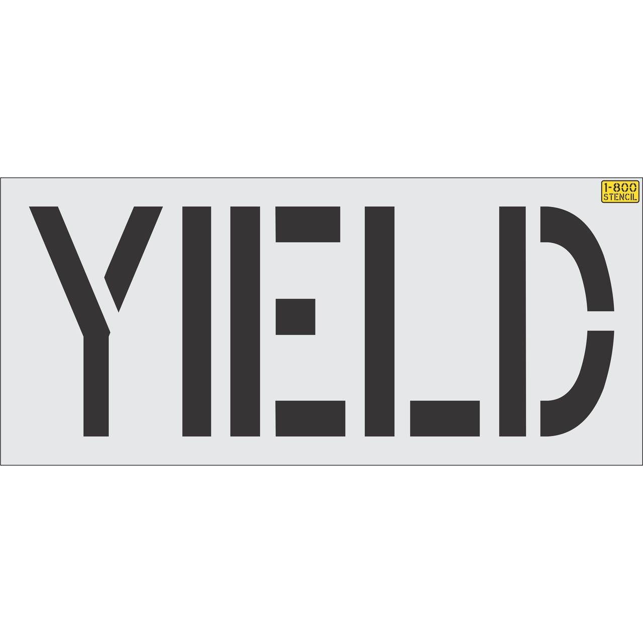 24 inch YIELD stencil for roadway intersection and commercial pavement traffic control striping applications