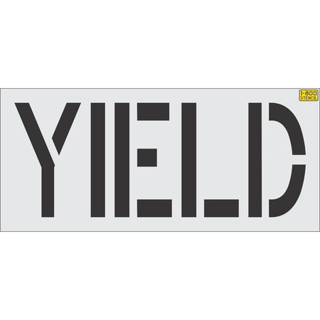 24 inch YIELD stencil for roadway intersection and commercial pavement traffic control striping applications