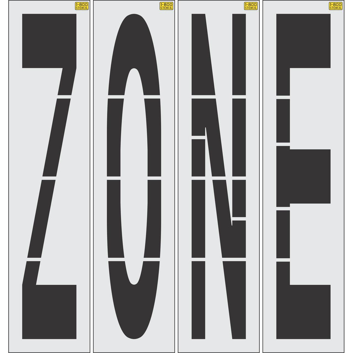 96 inch ZONE stencil for roadway and commercial pavement striping applications