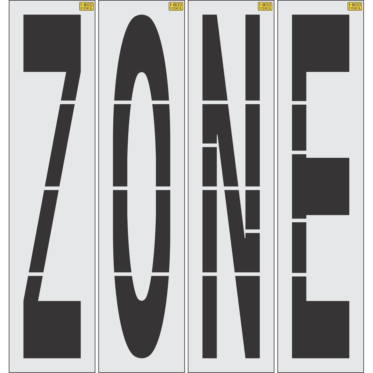 96 inch ZONE stencil for roadway and commercial pavement striping applications