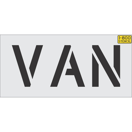 12 inch VAN pavement marking stencil for van accessible and commercial parking lot striping applications