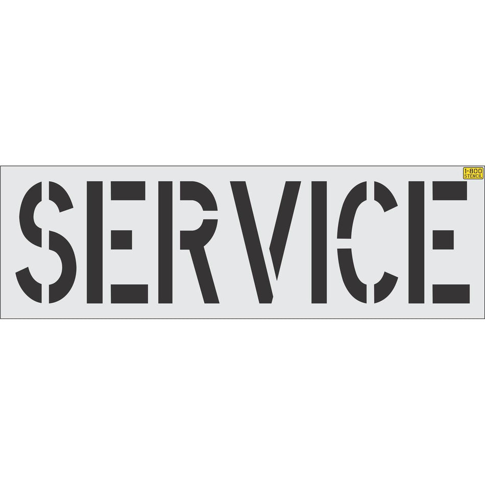 24 inch SERVICE pavement marking stencil for service lane and commercial parking lot striping applications