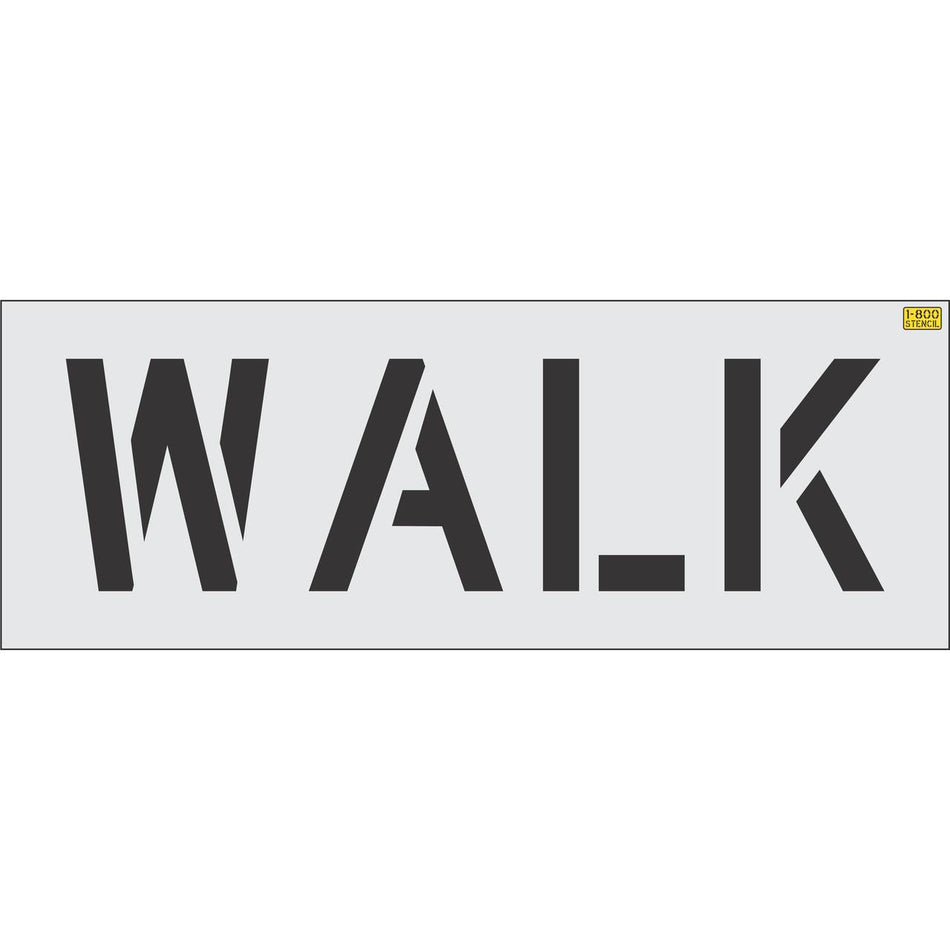 12" WALK Stencil - High-quality stencil for pavement marking, durable and reusable