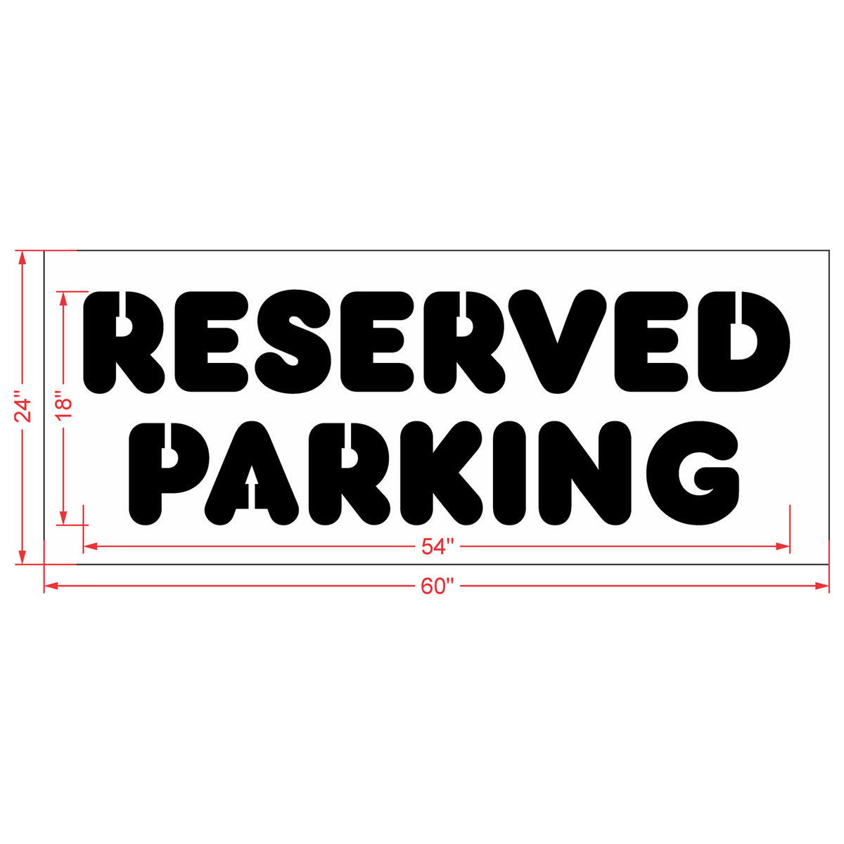 18" RESERVED PARKING stencil