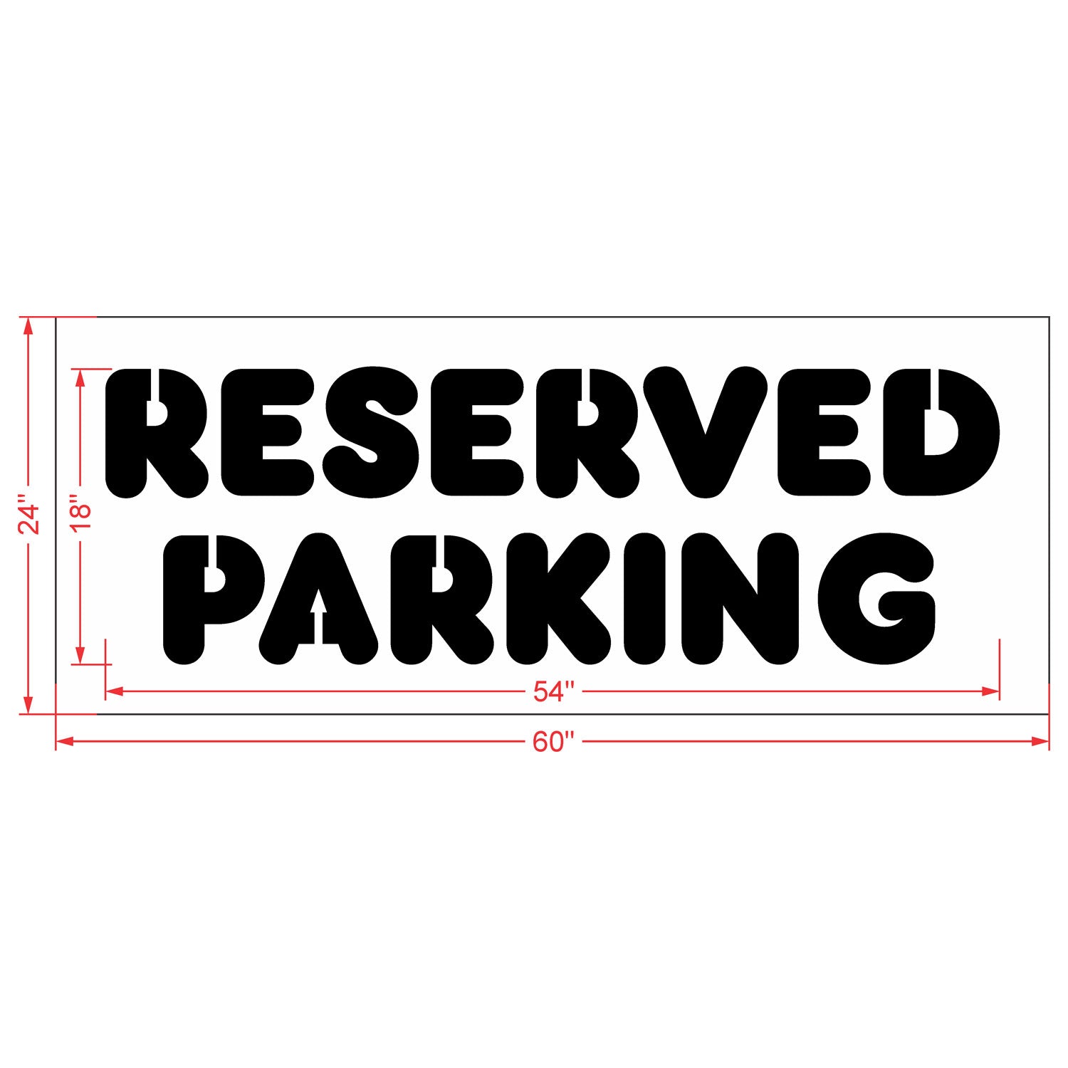 18" RESERVED PARKING stencil