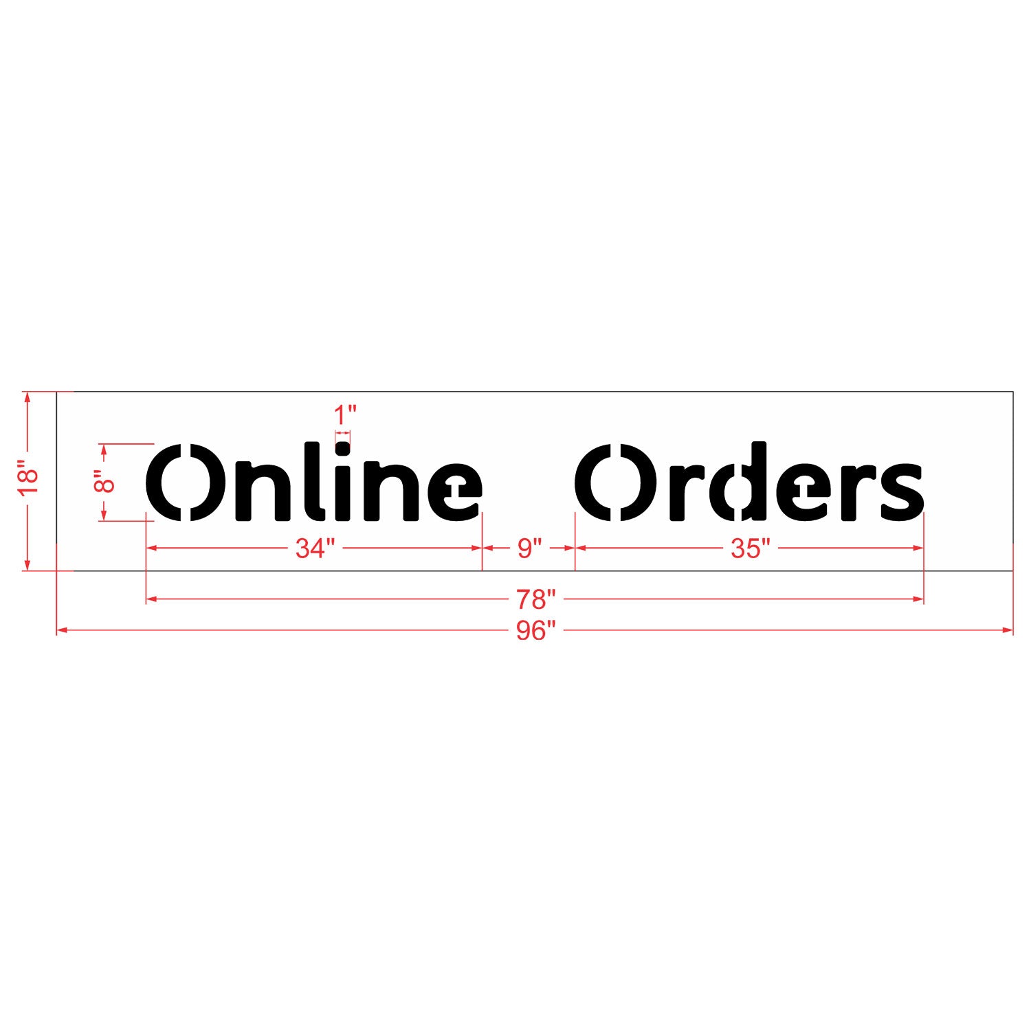 8 inch Safeway Online Orders stencil