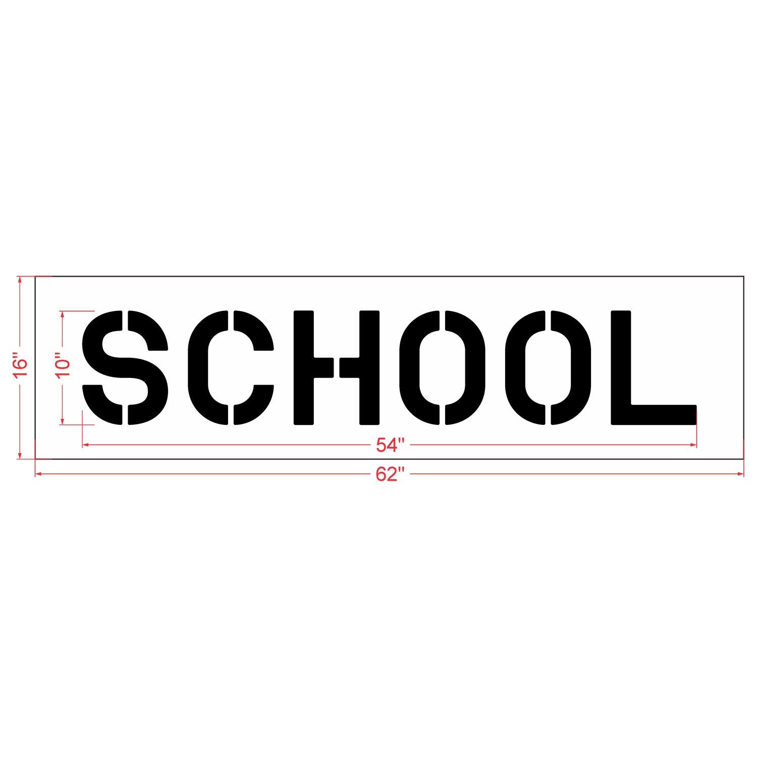 10 inch SCHOOL stencil