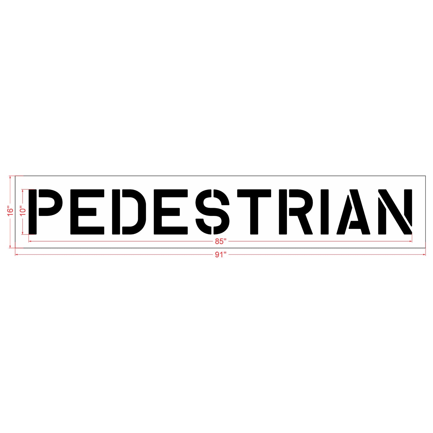 10 inch PEDESTRIAN stencil