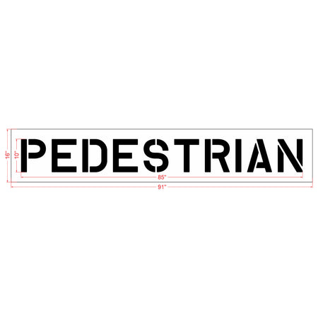 10 inch PEDESTRIAN stencil