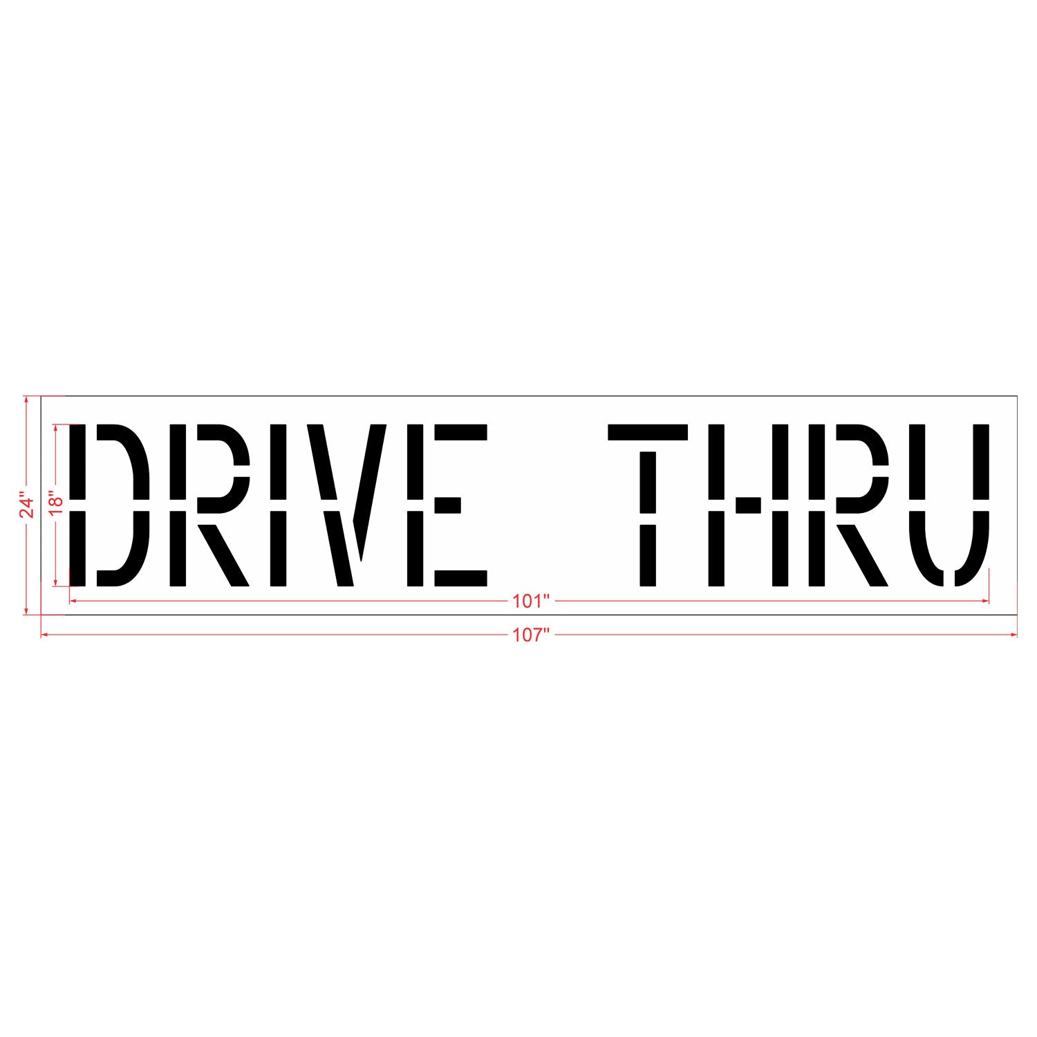 18" DRIVE THRU stencil