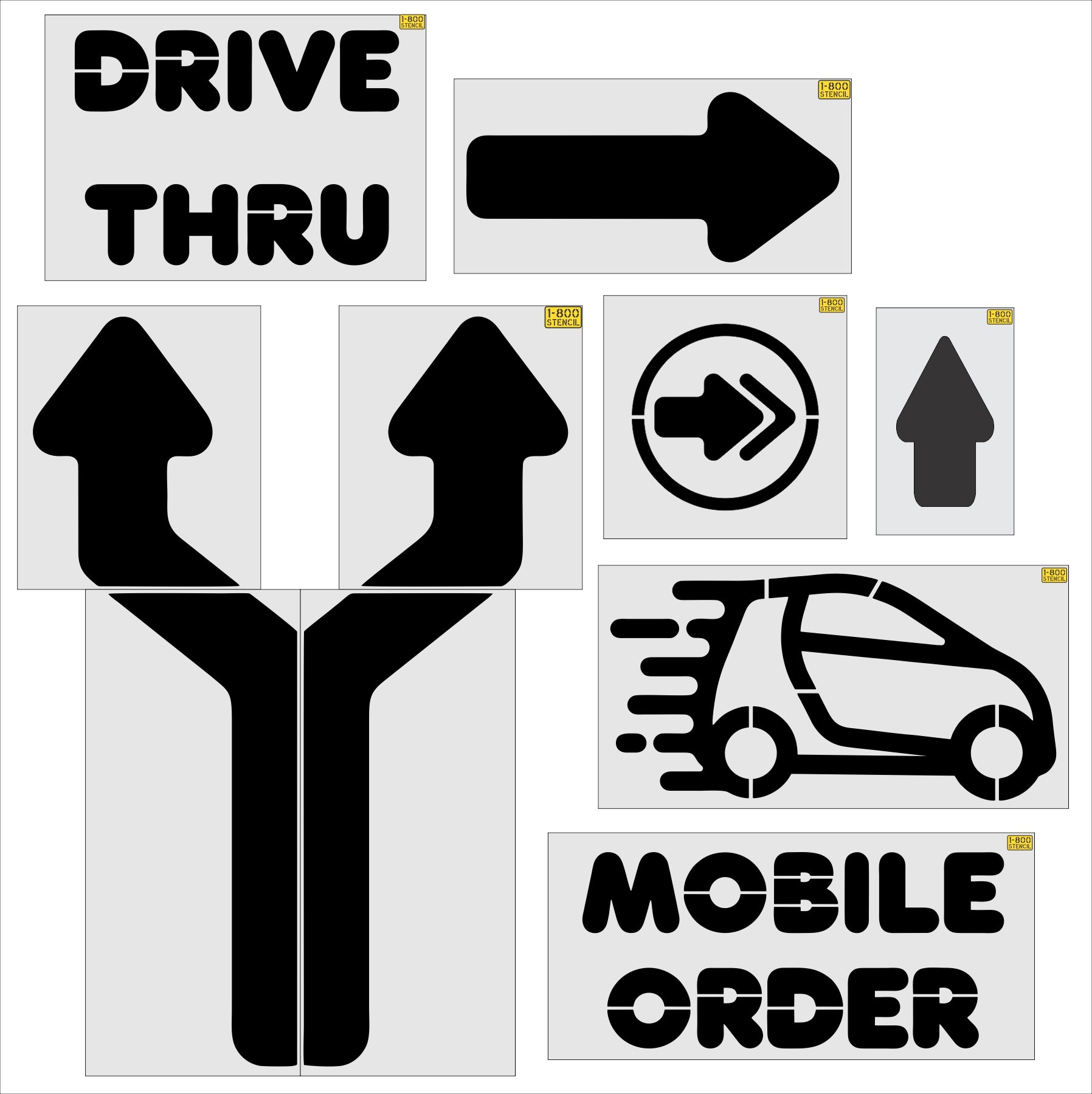 {7pc} Dunkin Donuts Pro Stencil Kit - High-quality stencil for pavement marking, durable and reusable