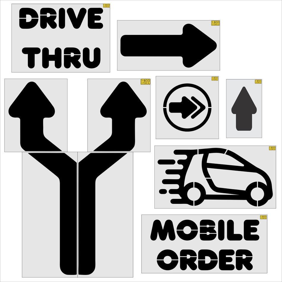 {7pc} Dunkin Donuts Pro Stencil Kit - High-quality stencil for pavement marking, durable and reusable