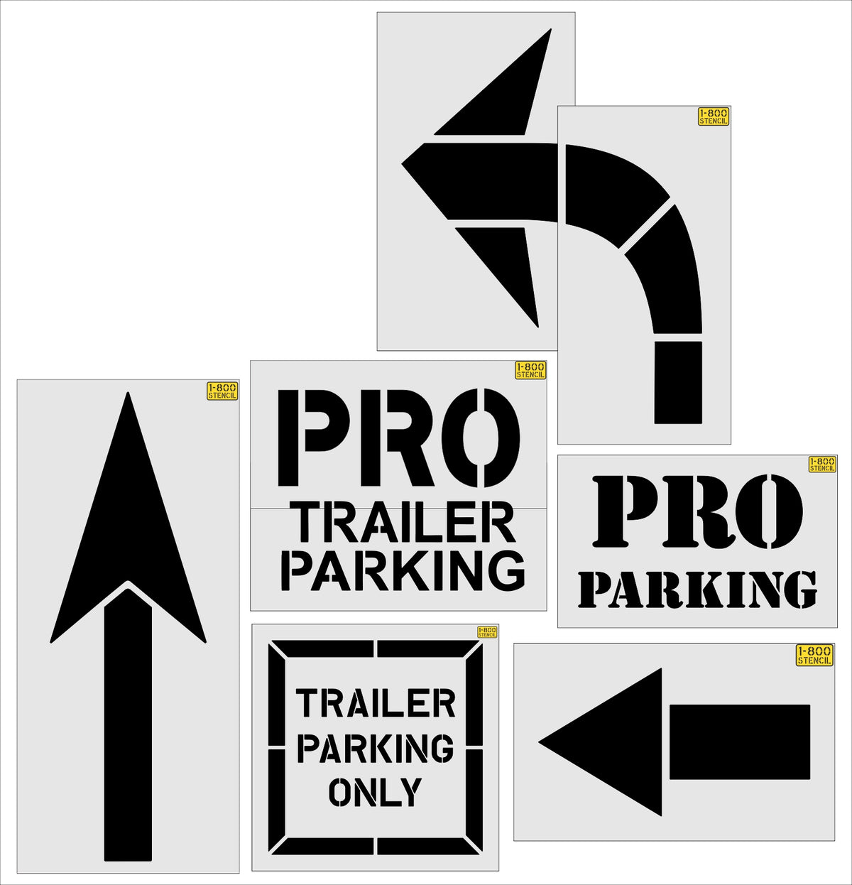 {6 pc} Home Depot Pro Striping Stencil Kit - High-quality stencil for pavement marking, durable and reusable