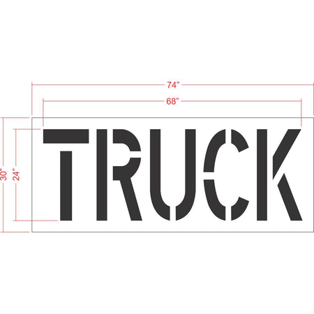 24 inch TRUCK pavement marking stencil for loading zones and commercial parking lot striping applications