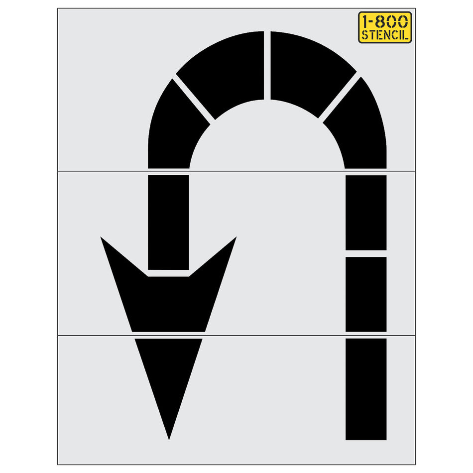 120" Florida DOT U-Turn Arrow Stencil