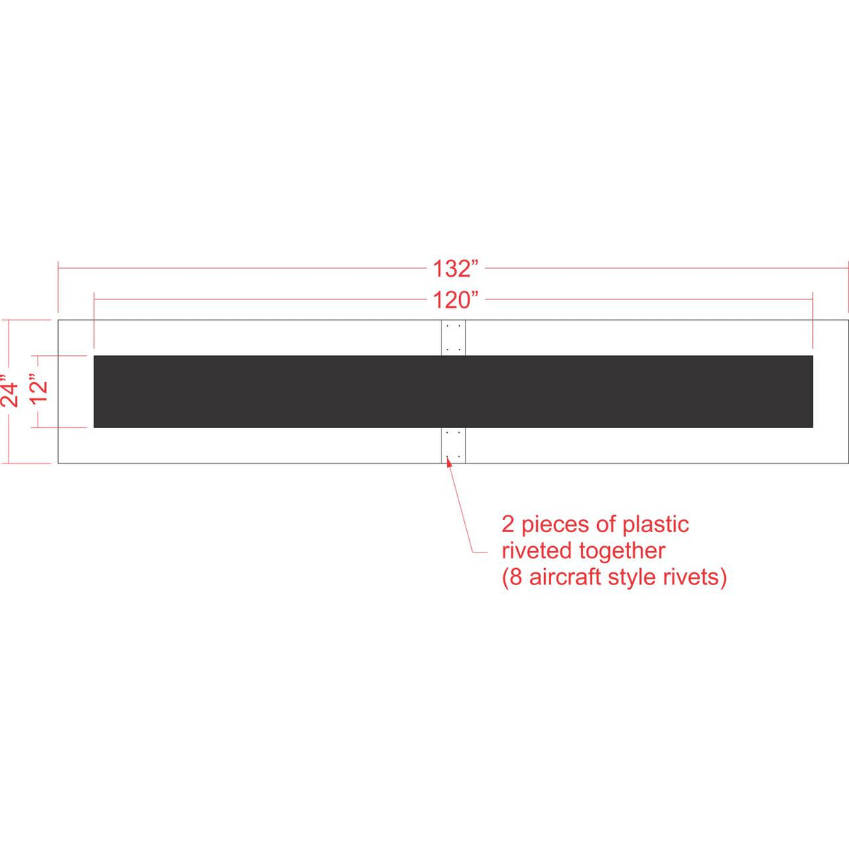 12 inch by 10 foot line stencil for parking lot and commercial pavement striping applications