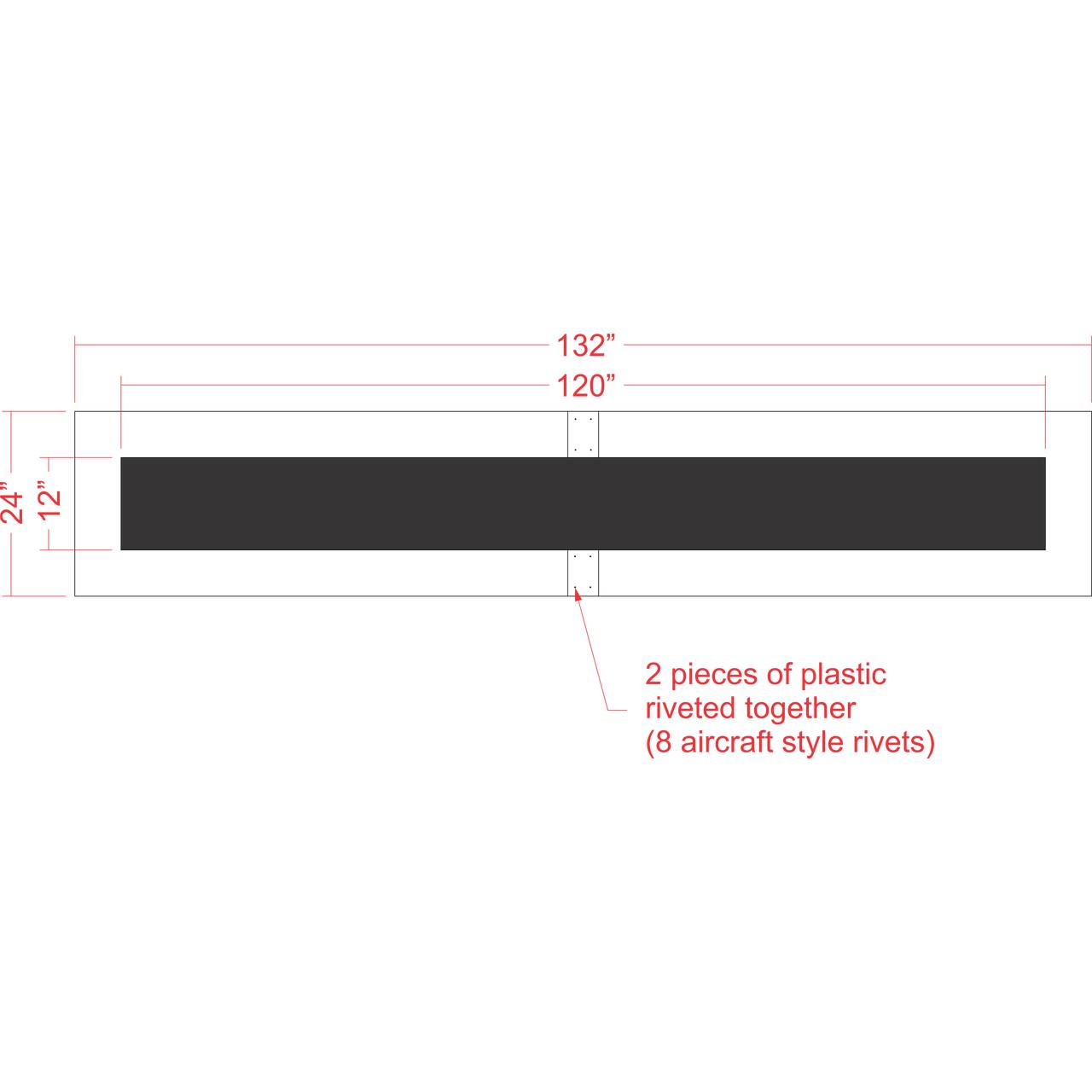 12 inch by 10 foot line stencil for parking lot and commercial pavement striping applications