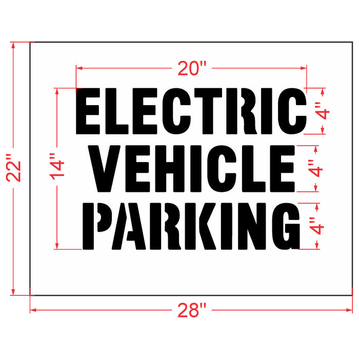 ELECTRIC VEHICLE PARKING Stencil - (4"-12")