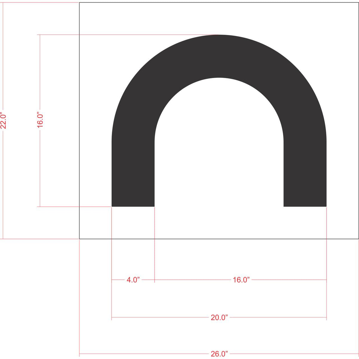 16 inch Costco line end pavement marking stencil for parking lot and commercial striping applications