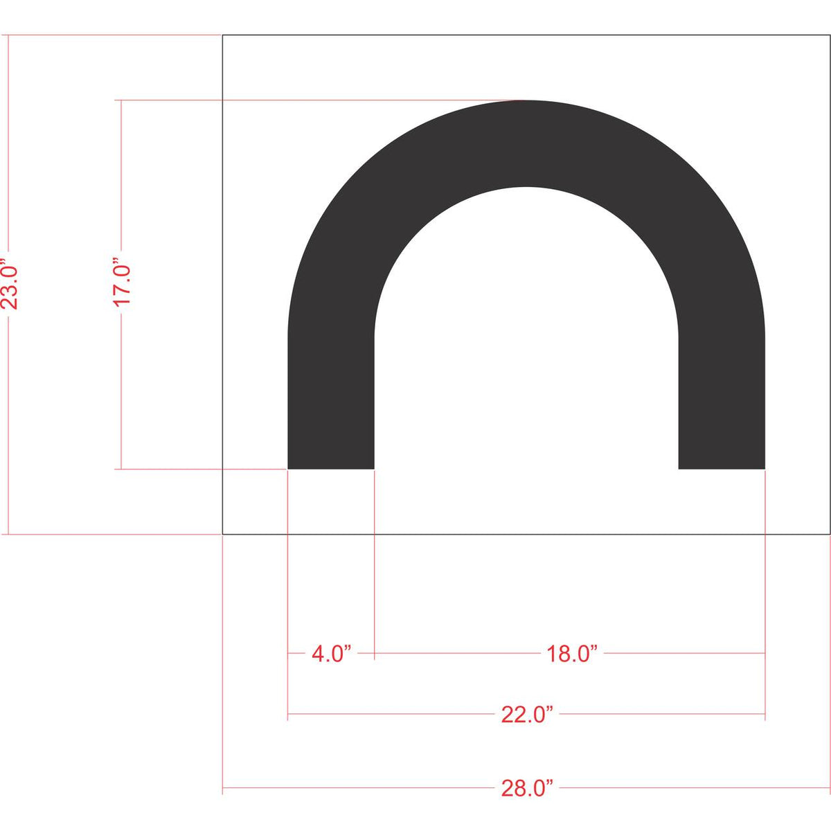 18 inch Costco line end pavement marking stencil for parking lot and commercial striping applications