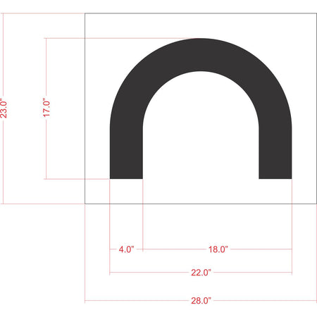 18 inch Costco line end pavement marking stencil for parking lot and commercial striping applications