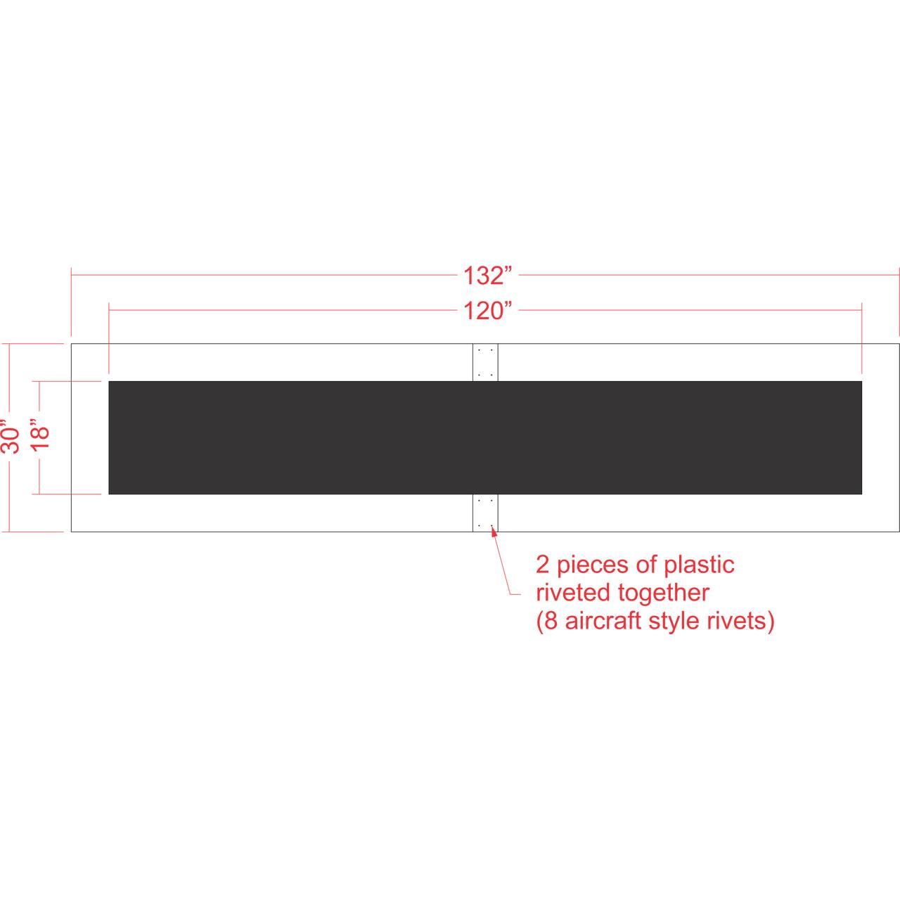 18 inch by 10 foot line stencil for parking lot, roadway, and commercial pavement striping applications