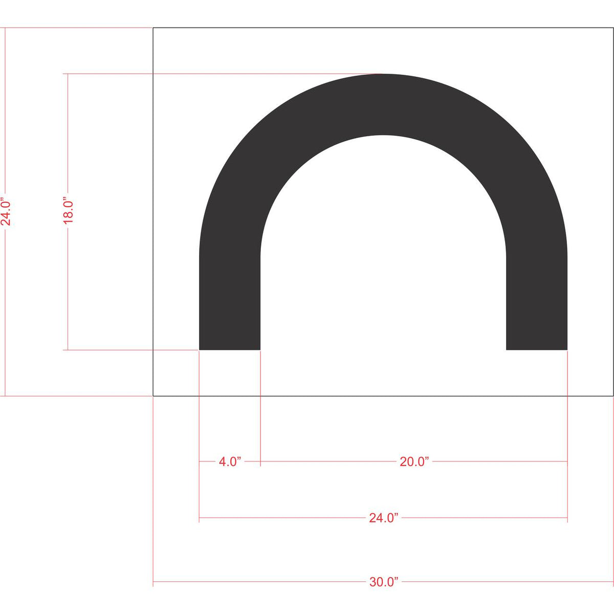 20 inch Costco line end pavement marking stencil for parking lot and commercial striping applications
