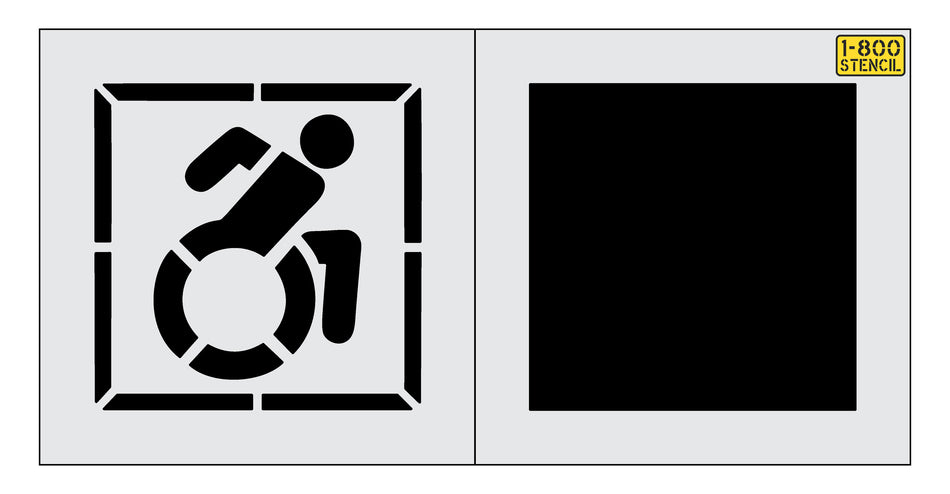 NYSDOT 20" Accessible Handicap w/ 24" Border and 24" Background Stencil