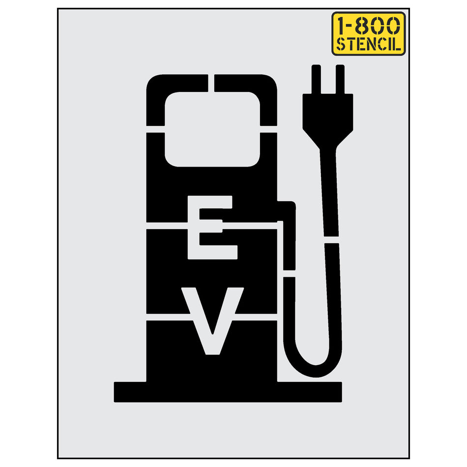 Electric Vehicle Symbol - gas pump style Stencil - (24"-48")