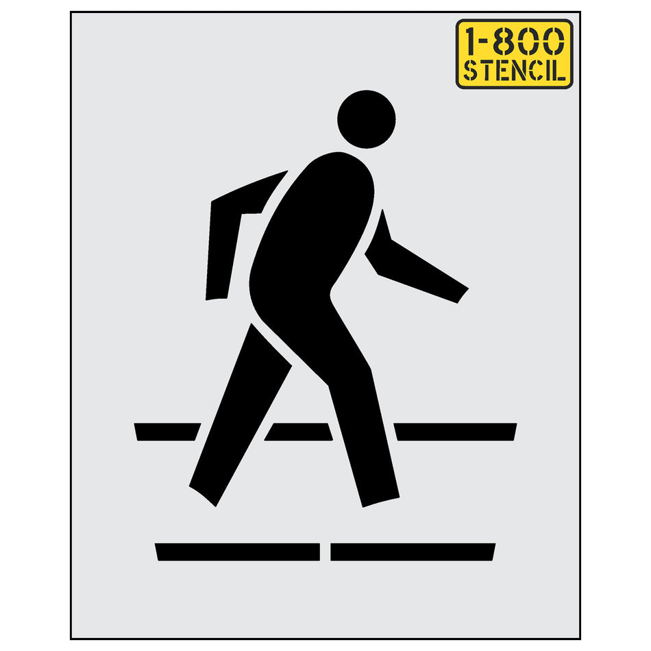 24" Pedestrian Crossing Symbol Stencil